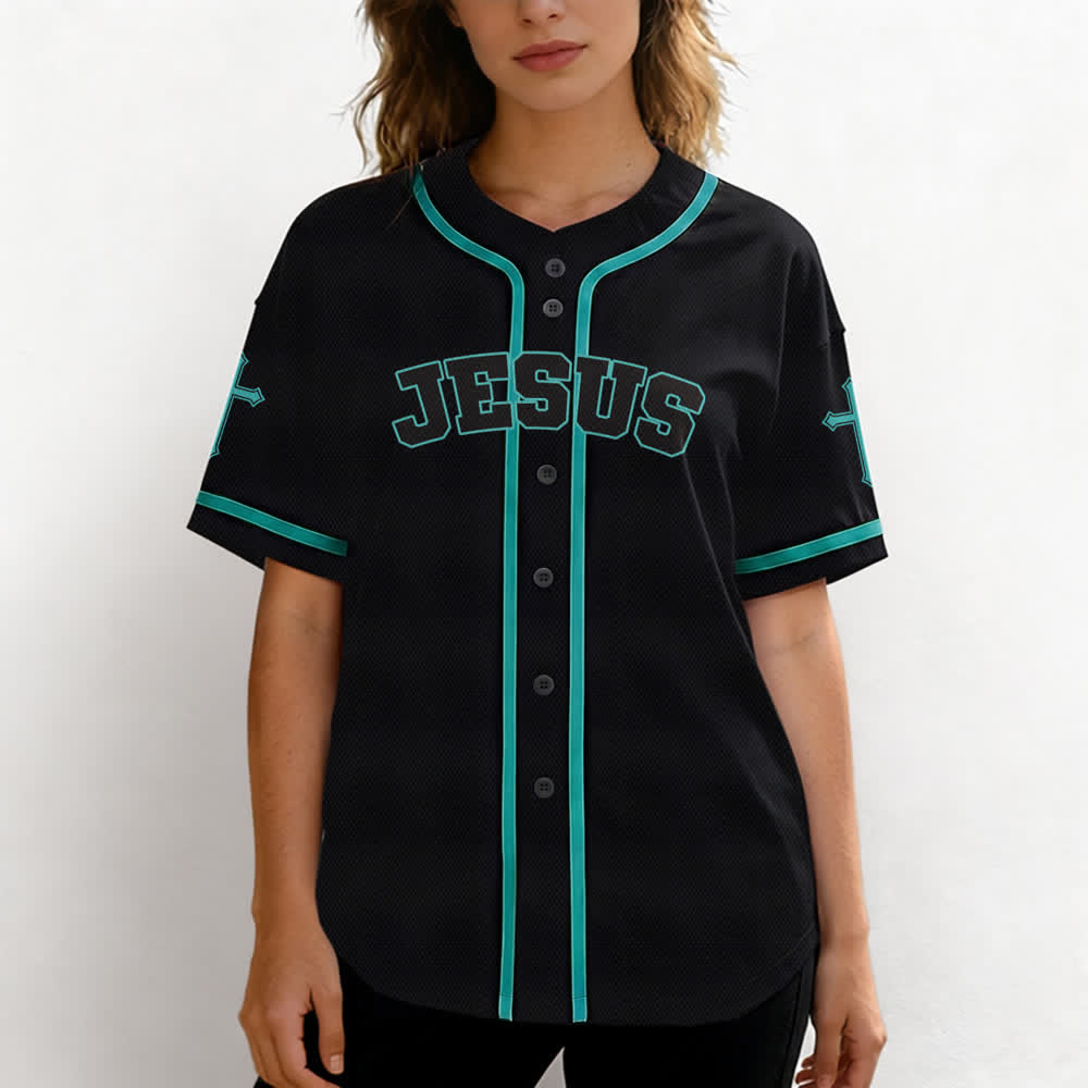 Christianartworkshop Maglia da baseball nera con bottoni raffigurante l'armatura del leone di Gesù - image 39