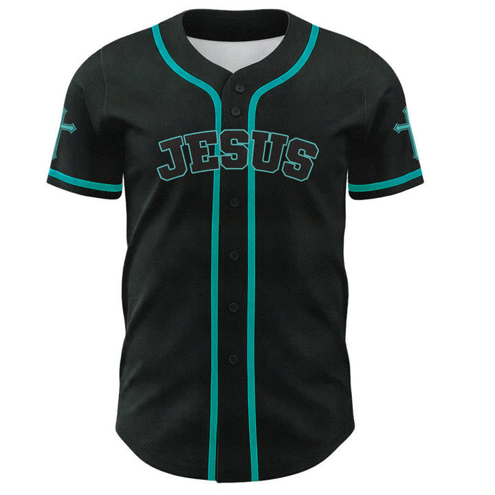 Christianartworkshop Maglia da baseball nera con bottoni raffigurante l'armatura del leone di Gesù - image 37
