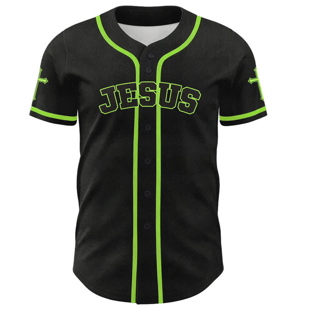 Christianartworkshop Maglia da baseball nera con bottoni raffigurante l'armatura del leone di Gesù - image 51