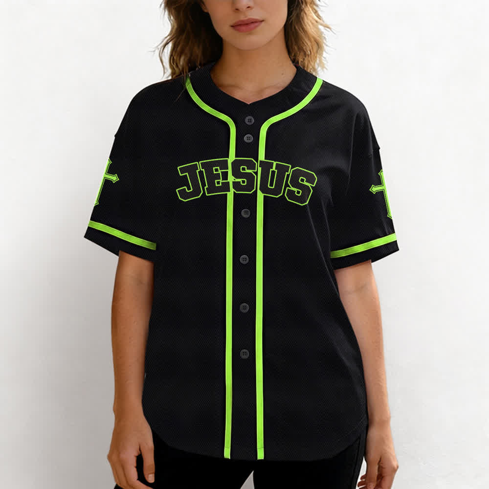 Christianartworkshop Maglia da baseball nera con bottoni raffigurante l'armatura del leone di Gesù - image 53
