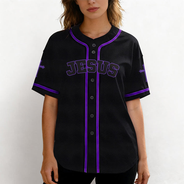 Christianartworkshop Maglia da baseball nera con bottoni raffigurante l'armatura del leone di Gesù - image 60