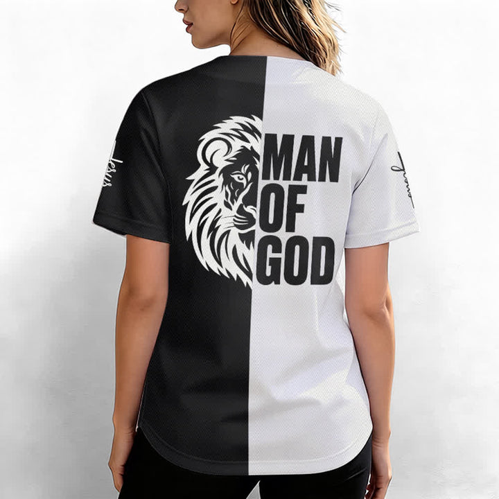 Christianartworkshop Child Of God Maglia da baseball divisa in bianco e nero - image 3
