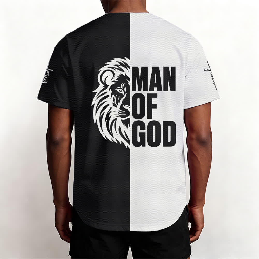 Christianartworkshop Child Of God Maglia da baseball divisa in bianco e nero - image 5