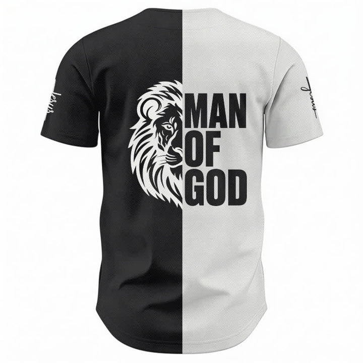 Christianartworkshop Child Of God Maglia da baseball divisa in bianco e nero - image 1