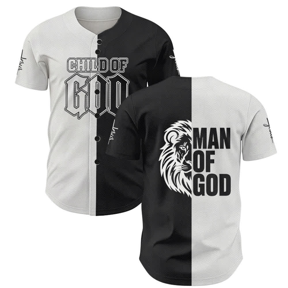 Christianartworkshop Child Of God Maglia da baseball divisa in bianco e nero - 5XL - image 0
