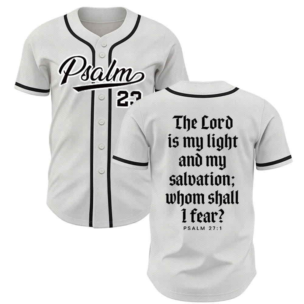 Christianartworkshop Salmo 23 Maglia da baseball della squadra con versetto biblico blu navy - Bianco - 5XL - image 14