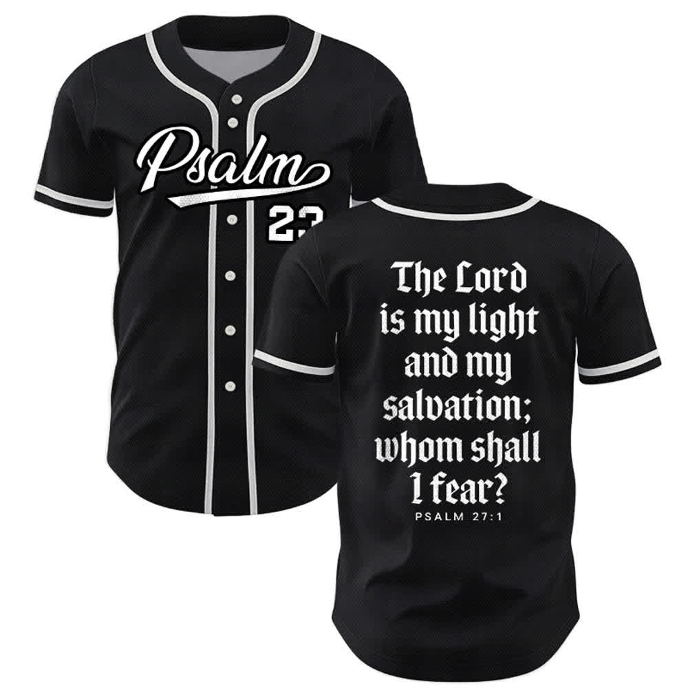 Christianartworkshop Salmo 23 Maglia da baseball della squadra con versetto biblico blu navy - Nero - 5XL - image 7