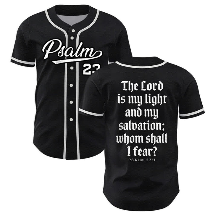 Christianartworkshop Salmo 23 Maglia da baseball della squadra con versetto biblico blu navy - Nero - 5XL - image 7