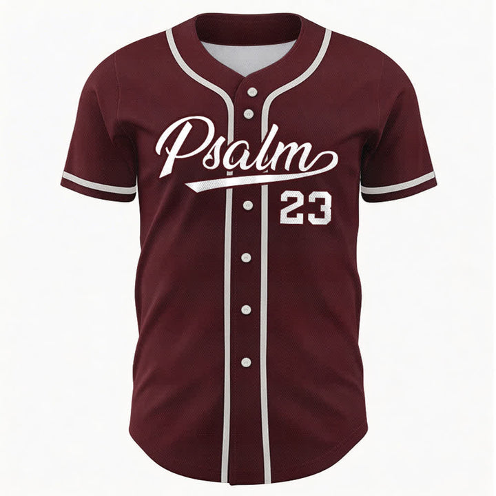 Christianartworkshop Salmo 23 Maglia da baseball della squadra con versetto biblico blu navy - image 23