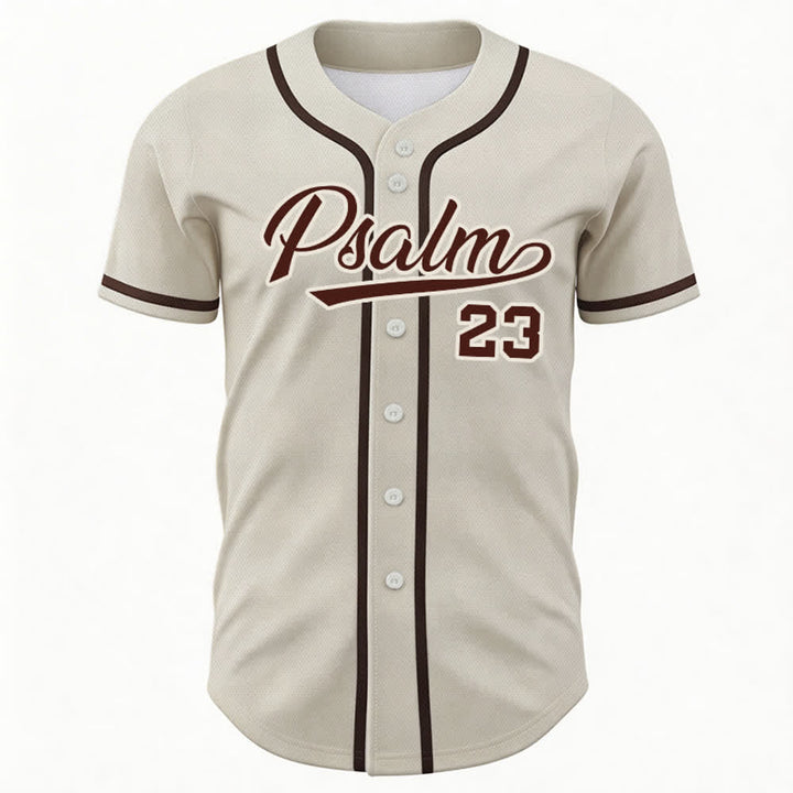 Christianartworkshop Salmo 23 Maglia da baseball della squadra con versetto biblico blu navy - image 37