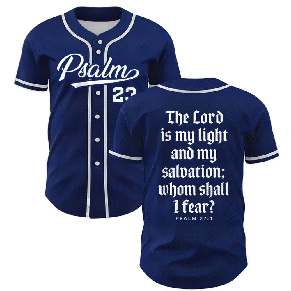 Christianartworkshop Salmo 23 Maglia da baseball della squadra con versetto biblico blu navy - Marina - 5XL - image 0