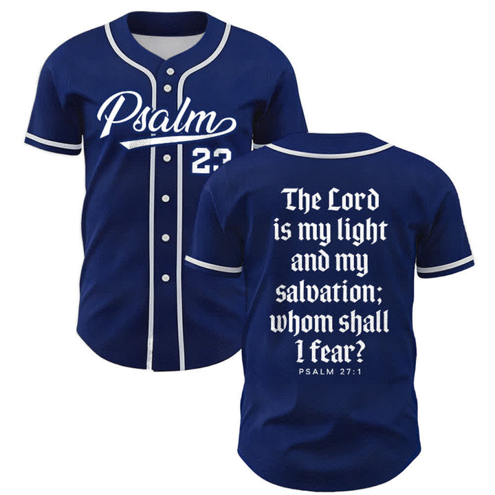 Christianartworkshop Salmo 23 Maglia da baseball della squadra con versetto biblico blu navy - Marina - 5XL - image 0