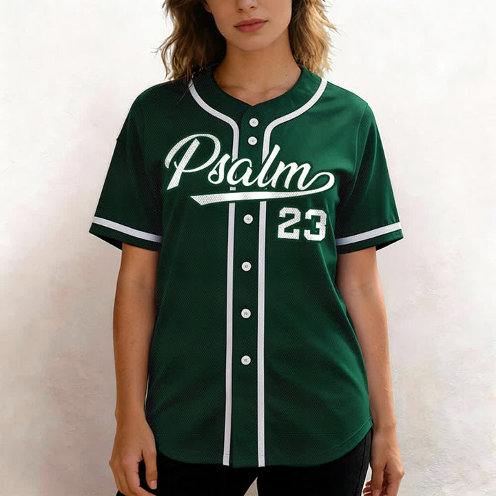 Christianartworkshop Salmo 23 Maglia da baseball della squadra con versetto biblico blu navy - image 32