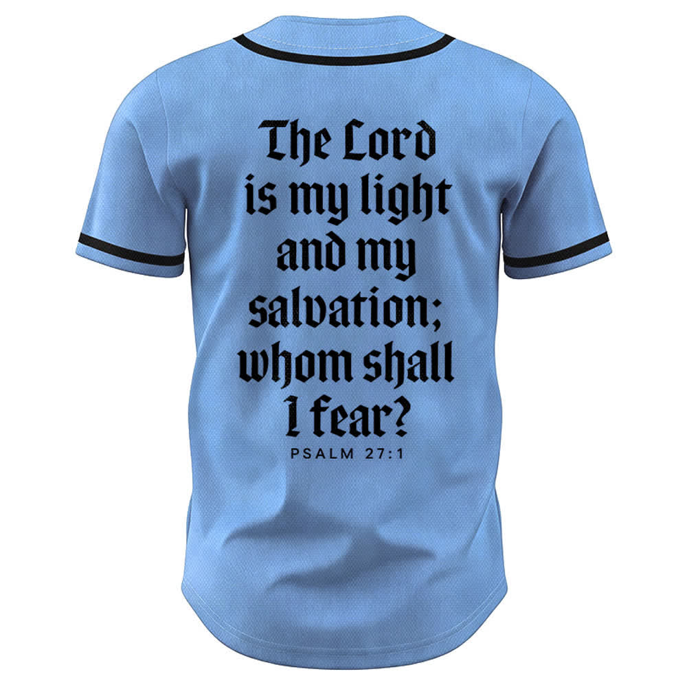 Christianartworkshop Salmo 23 Maglia da baseball della squadra con versetto biblico blu navy - image 43