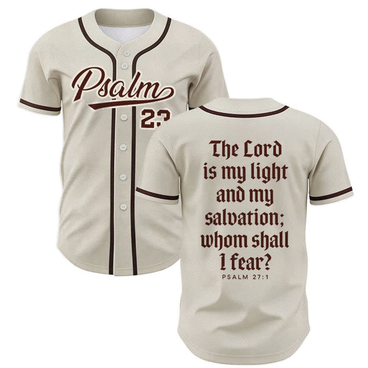 Christianartworkshop Salmo 23 Maglia da baseball della squadra con versetto biblico blu navy - Beige - 5XL - image 35