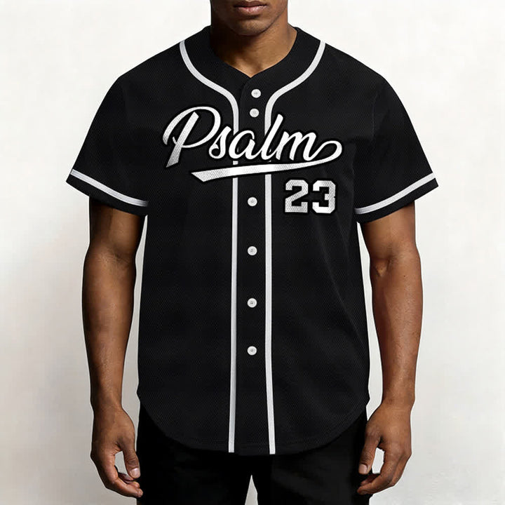 Christianartworkshop Salmo 23 Maglia da baseball della squadra con versetto biblico blu navy - image 13