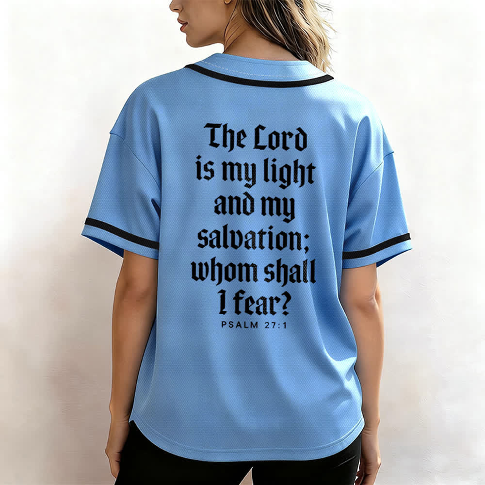Christianartworkshop Salmo 23 Maglia da baseball della squadra con versetto biblico blu navy - image 47