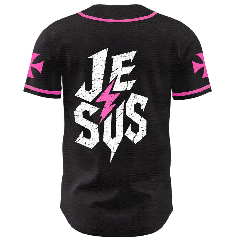 Christianartworkshop Jesus Highway To Heaven Maglia da baseball nera effetto invecchiato - image 43