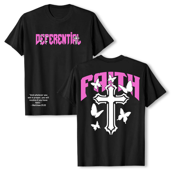 T-shirt a maniche corte "FAITH" Christianartworkshop - Nero - 2XL - image 0