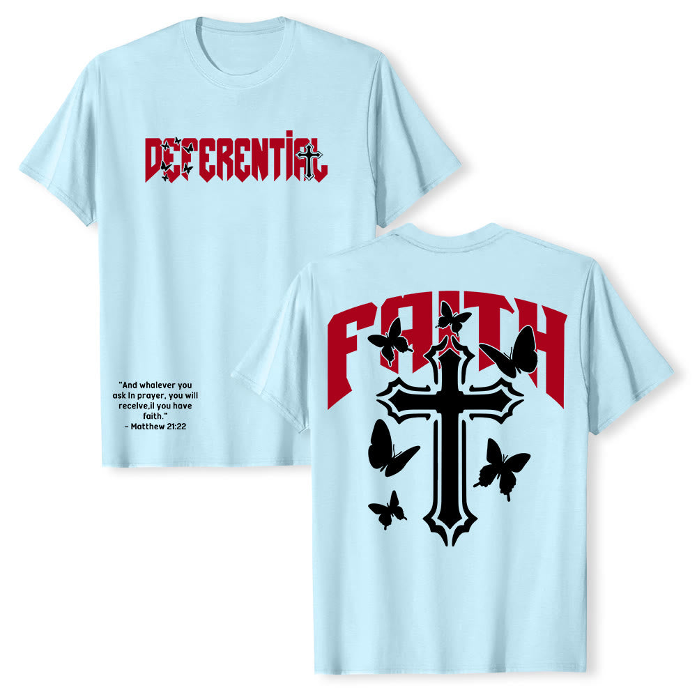 T-shirt a maniche corte "FAITH" Christianartworkshop - Blu - 2XL - image 21