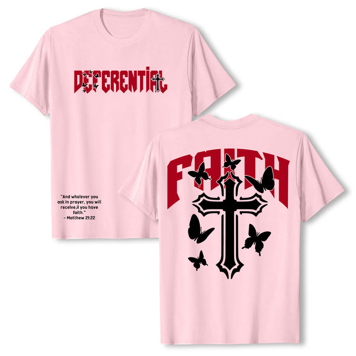 T-shirt a maniche corte "FAITH" Christianartworkshop - Rosa - 2XL - image 9