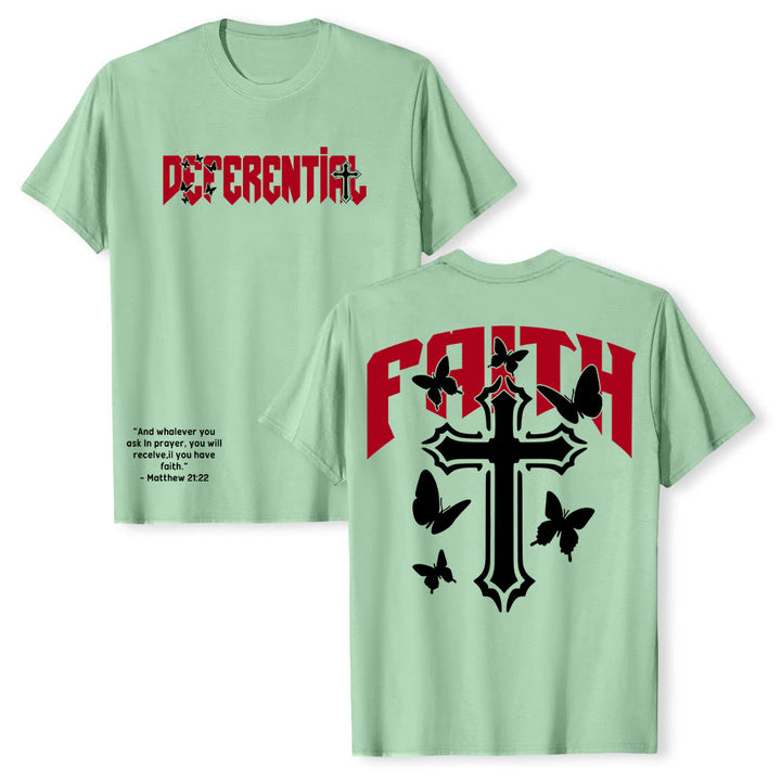 T-shirt a maniche corte "FAITH" Christianartworkshop - Verde chiaro - 2XL - image 12