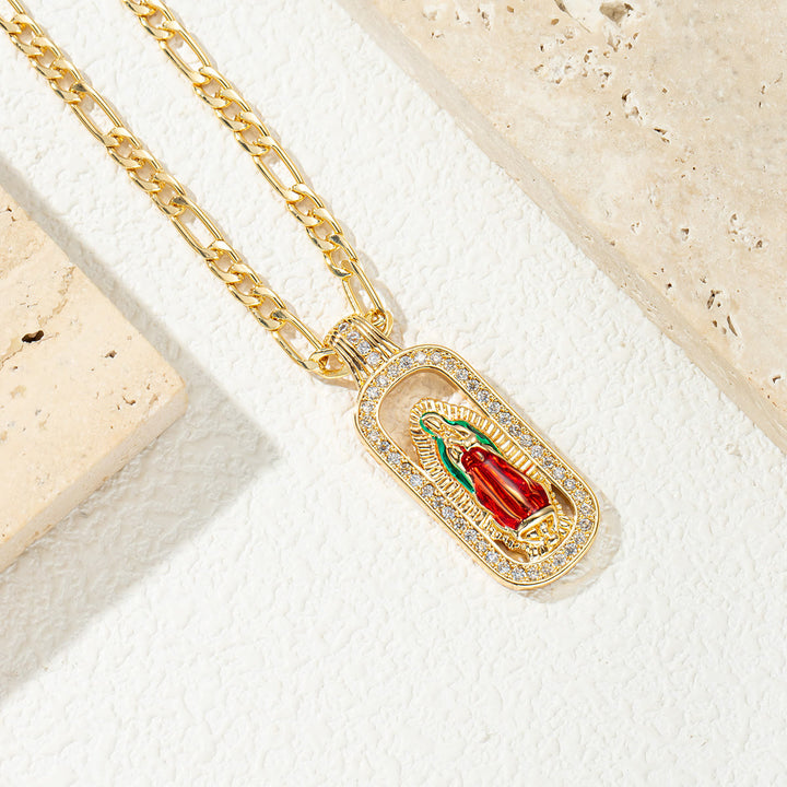 Christianartworkshop Collana con pendente a forma di aureola radiosa di Guadalupe: emblema di dolce benedizione celeste. - Nostra Signora I - image 8