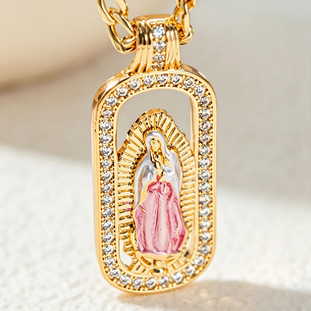 Christianartworkshop Collana con pendente a forma di aureola radiosa di Guadalupe: emblema di dolce benedizione celeste. - Nostra Signora J - image 9