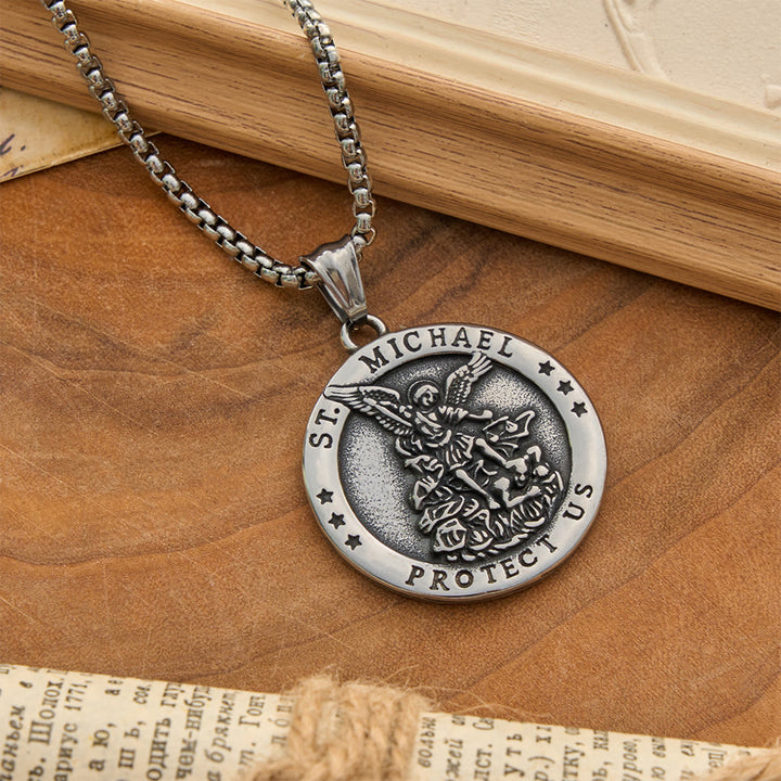 Christianartworkshop Collana classica con moneta di San Michele Proteggici: simbolo di sacra protezione permanente - Argento - image 2