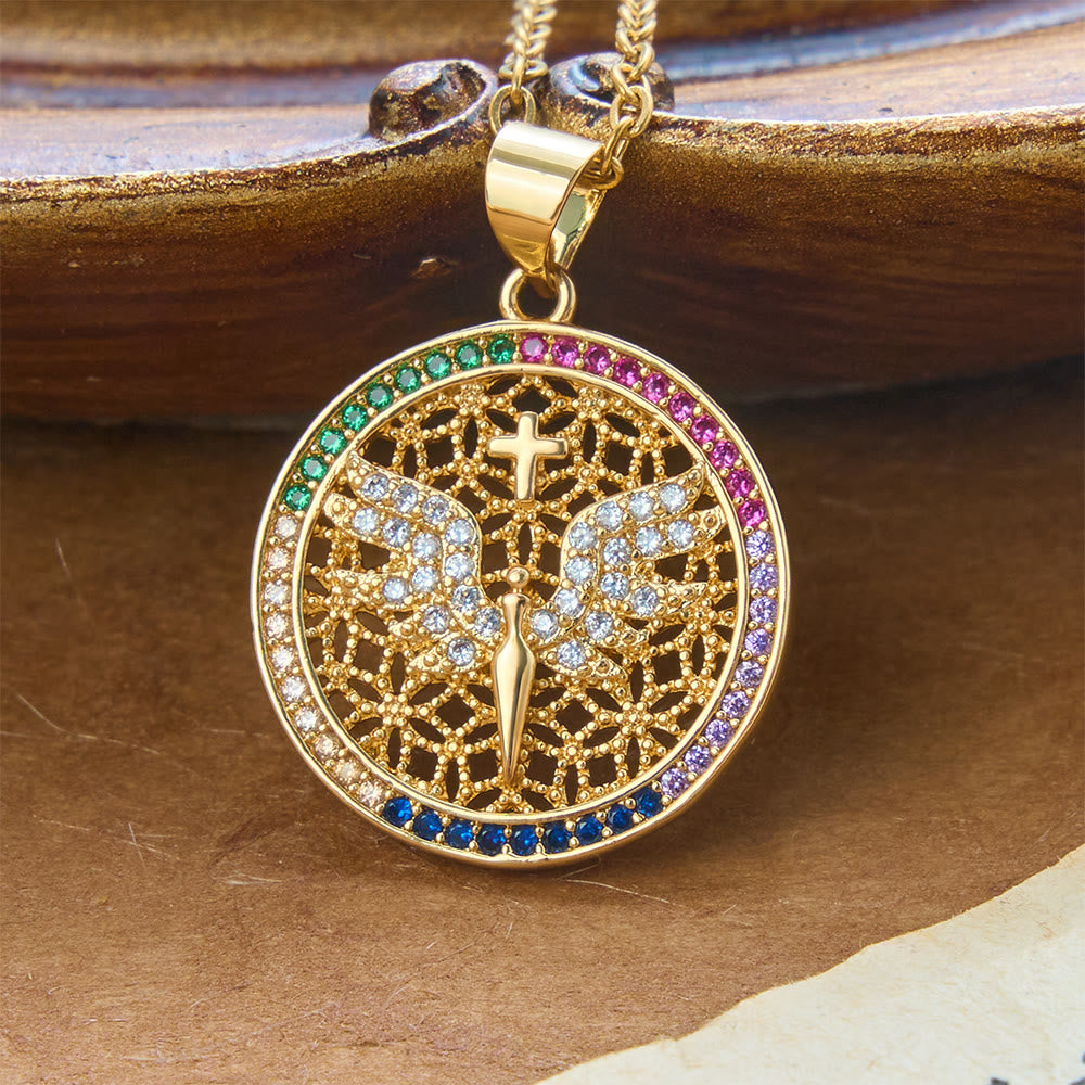 Christianartworkshop Collana con medaglione cavo a forma di colomba dello Spirito Santo: simbolo di pura serenità celeste - Spirito Santo B - image 3
