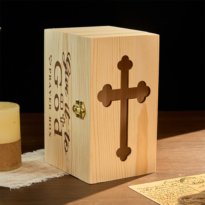 Christianartworkshop Scatola per preghiere rustica a forma di croce (solo scatola): simbolo di pace e rifugio celeste. - image 4