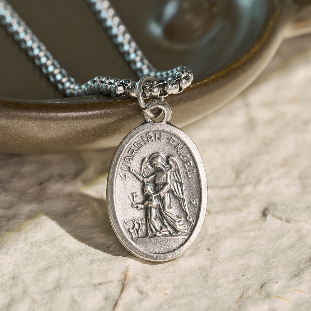Christianartworkshop Collana con medaglia ovale a doppia faccia con immagine sacra: portatrice di dolce e sacra serenità - t. Michele Angelo Custode - image 6