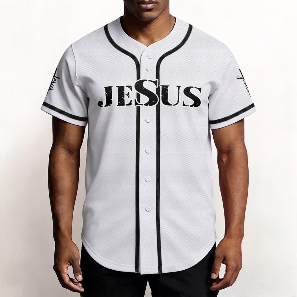 Maglia da baseball Christianartworkshop con stampa su entrambi i lati di Gesù, la Via, la Verità e la Croce. - image 12
