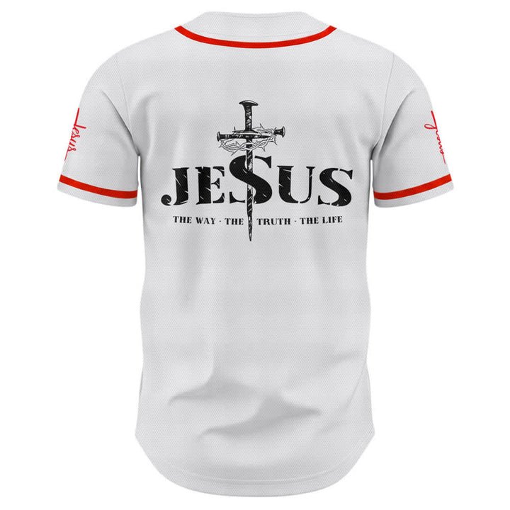 Maglia da baseball Christianartworkshop con stampa su entrambi i lati di Gesù, la Via, la Verità e la Croce. - image 16