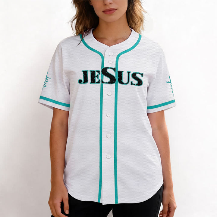 Maglia da baseball Christianartworkshop con stampa su entrambi i lati di Gesù, la Via, la Verità e la Croce. - image 31