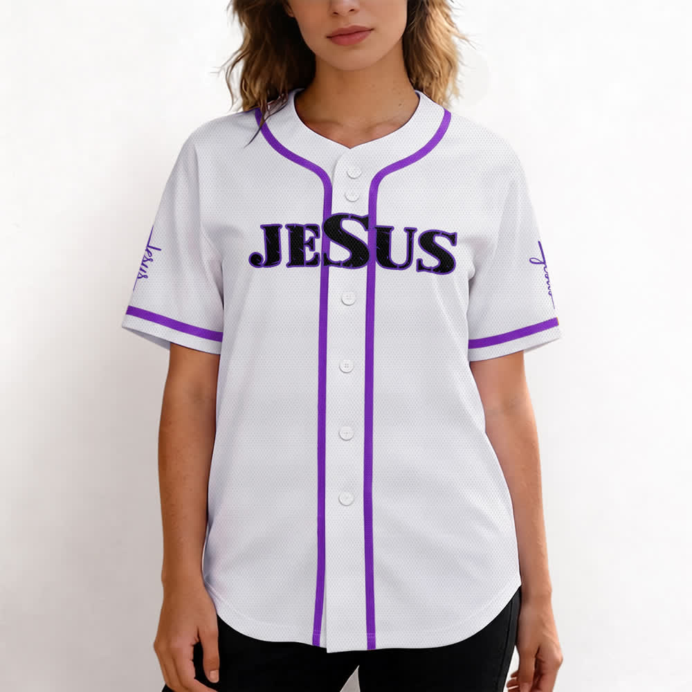 Maglia da baseball Christianartworkshop con stampa su entrambi i lati di Gesù, la Via, la Verità e la Croce. - image 59