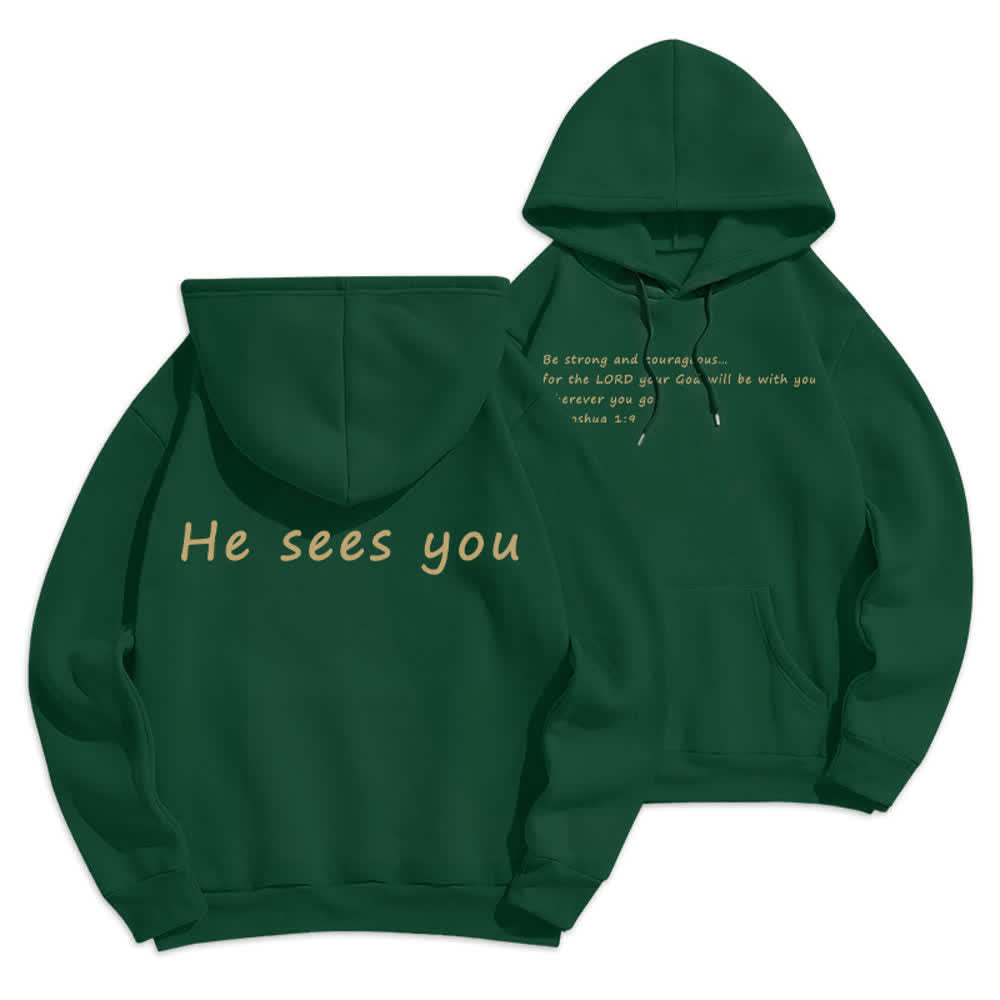 Christianartworkshop Ti vede Felpa con cappuccio comoda grigio melange - Verde - 2XL - image 21