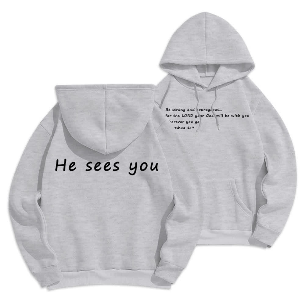 Christianartworkshop Ti vede Felpa con cappuccio comoda grigio melange - Grigio - 2XL - image 0