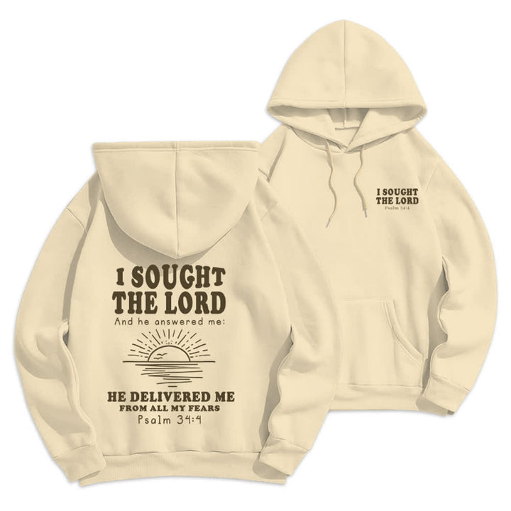 Christianartworkshop Ho cercato il Signore Salmo 34:4 Felpa con cappuccio Alba - Beige - 2XL - image 15