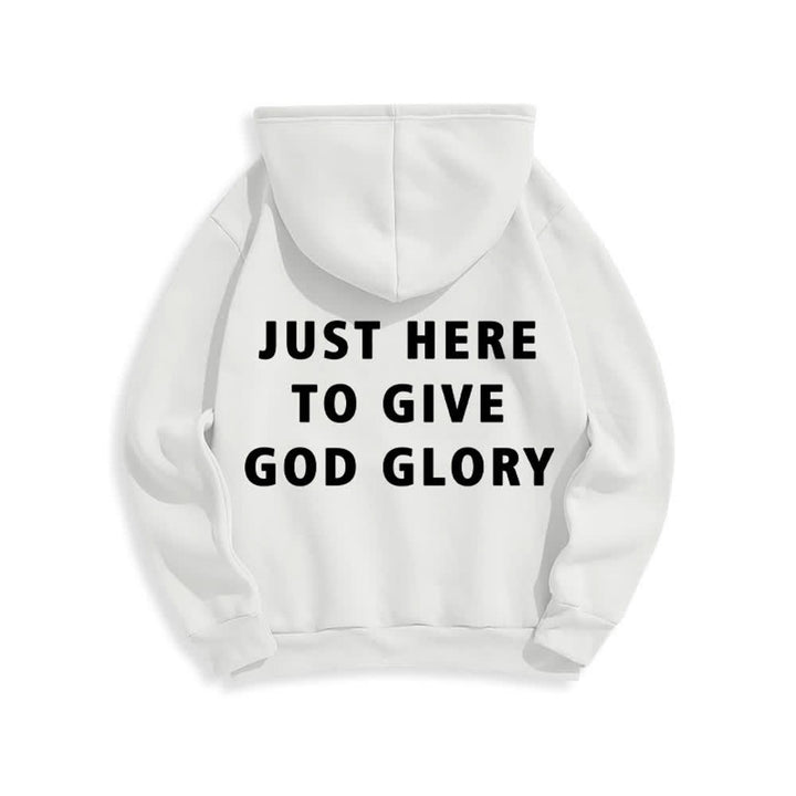 Christianartworkshop Felpa con cappuccio oversize "Just Here To Give God Glory" - image 7