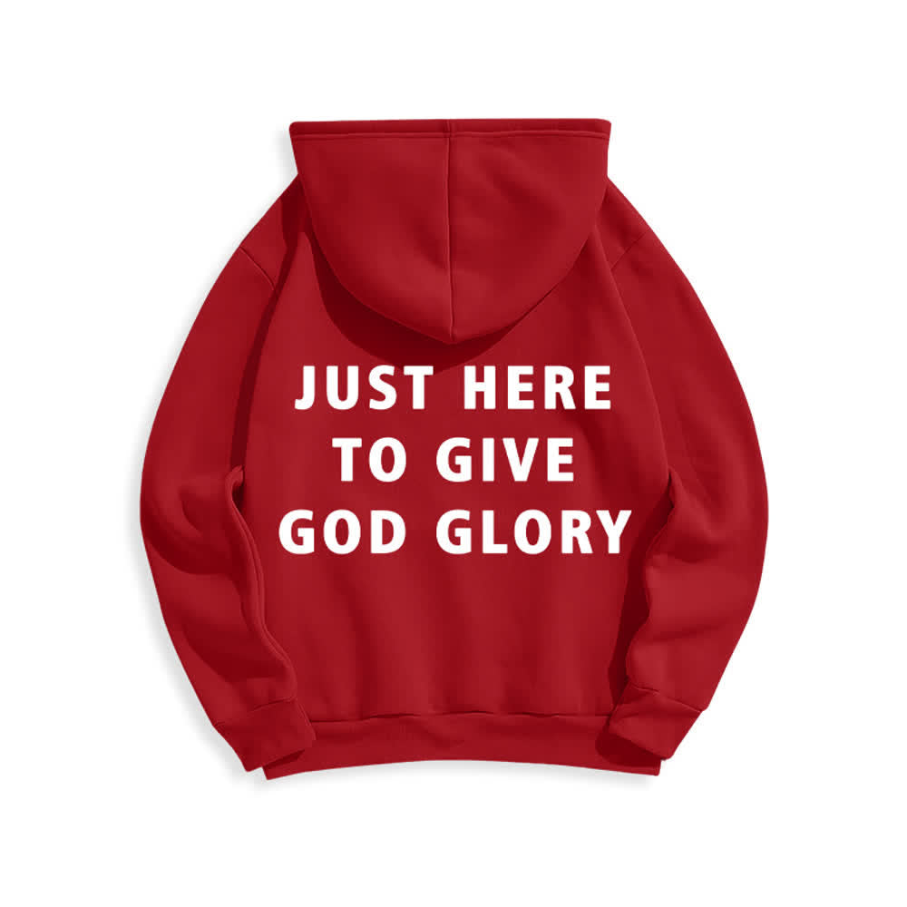Christianartworkshop Felpa con cappuccio oversize "Just Here To Give God Glory" - image 16