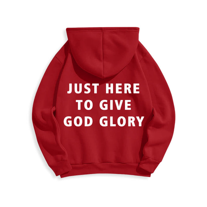 Christianartworkshop Felpa con cappuccio oversize "Just Here To Give God Glory" - image 16