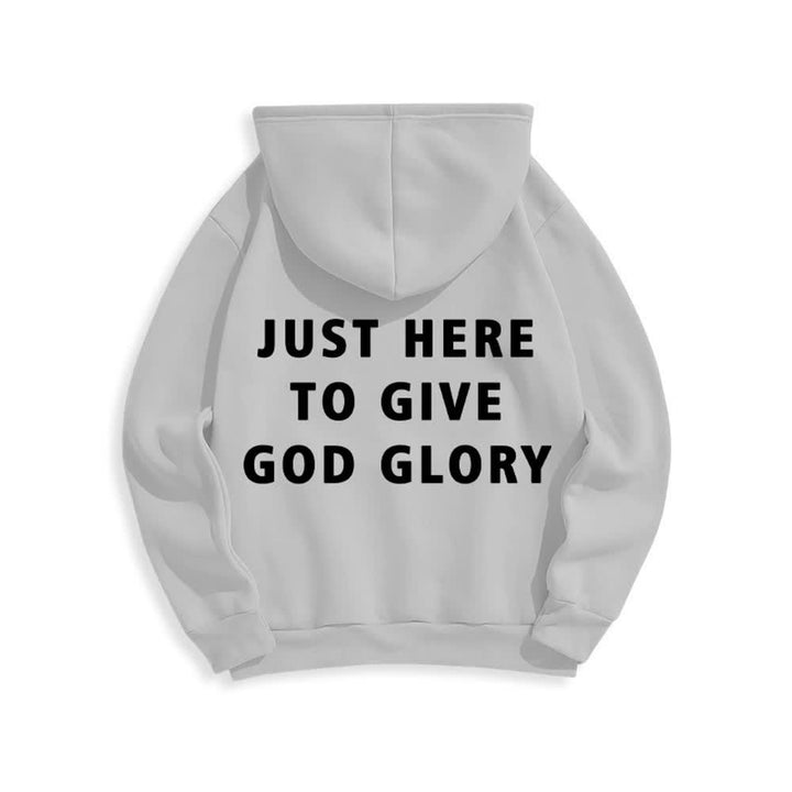 Christianartworkshop Felpa con cappuccio oversize "Just Here To Give God Glory" - image 13