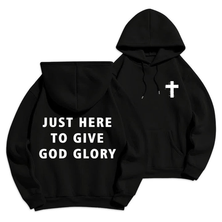 Christianartworkshop Felpa con cappuccio oversize "Just Here To Give God Glory" - Nero - 2XL - image 21