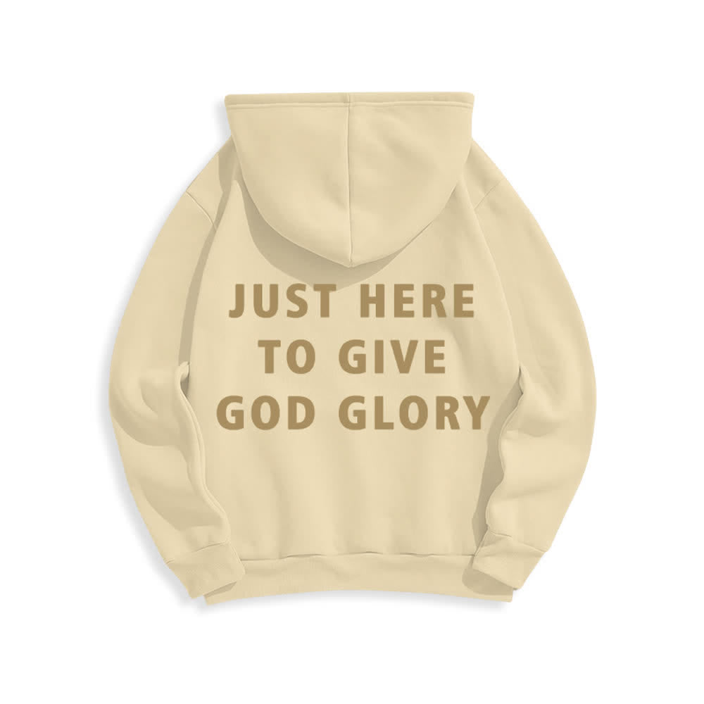 Christianartworkshop Felpa con cappuccio oversize "Just Here To Give God Glory" - image 10