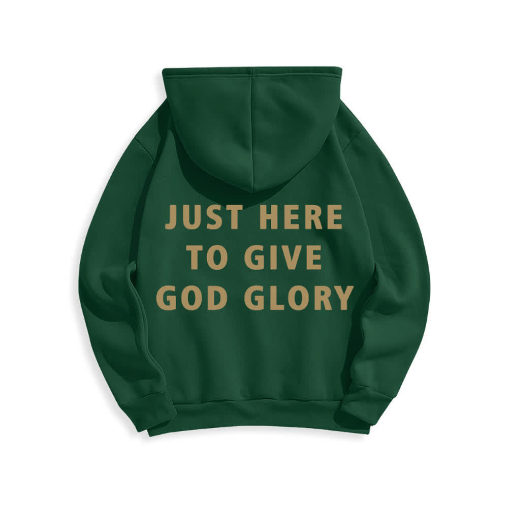 Christianartworkshop Felpa con cappuccio oversize "Just Here To Give God Glory" - image 1