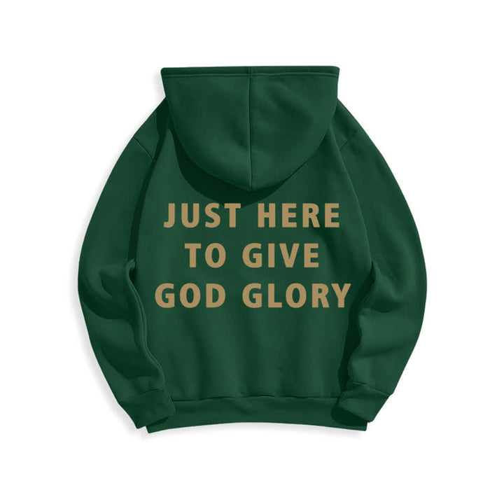 Christianartworkshop Felpa con cappuccio oversize "Just Here To Give God Glory" - image 1