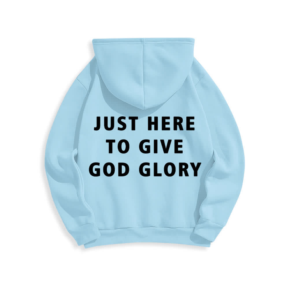 Christianartworkshop Felpa con cappuccio oversize "Just Here To Give God Glory" - image 4
