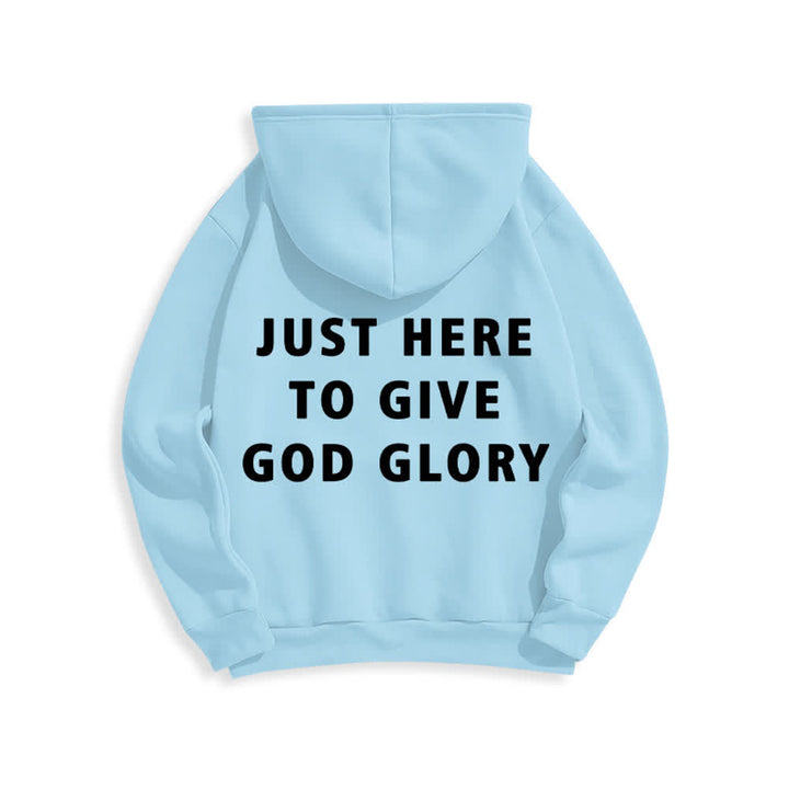 Christianartworkshop Felpa con cappuccio oversize "Just Here To Give God Glory" - image 4