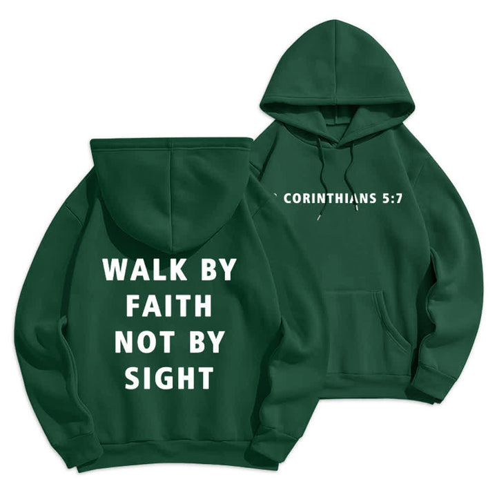 Felpa con cappuccio Christianartworkshop " Cammina per fede, non per vista" - Verde - 2XL - image 21